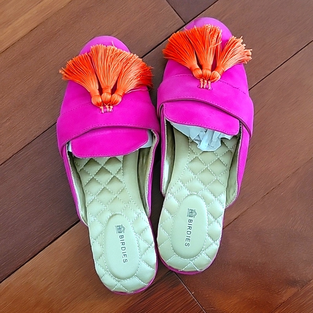 Birdies Magenta Suade Mules